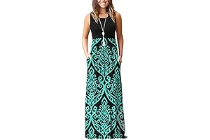 Molerani Women's Summer Loose Plain Maxi Dresses with Pockets