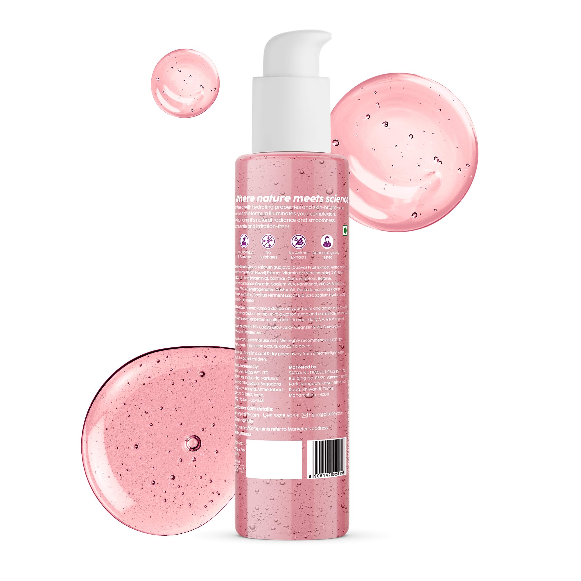 PLIX - THE PLANT FIX Guava & Roses Glow Fat Water Toner Serum | 2-in-1 Toner serum | Fades Blemishes, Tightens & Cleanses Pores | Soothes Redness & Irritated Skin | 150ml - Image 2 thumbnail