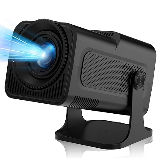 Portable Projector with WiFi and Bluetooth, Mini Projector Support 4K 1080P, Smart Movie Proyector for Home Bedroom Outdoor, 300 ANSI Lumens