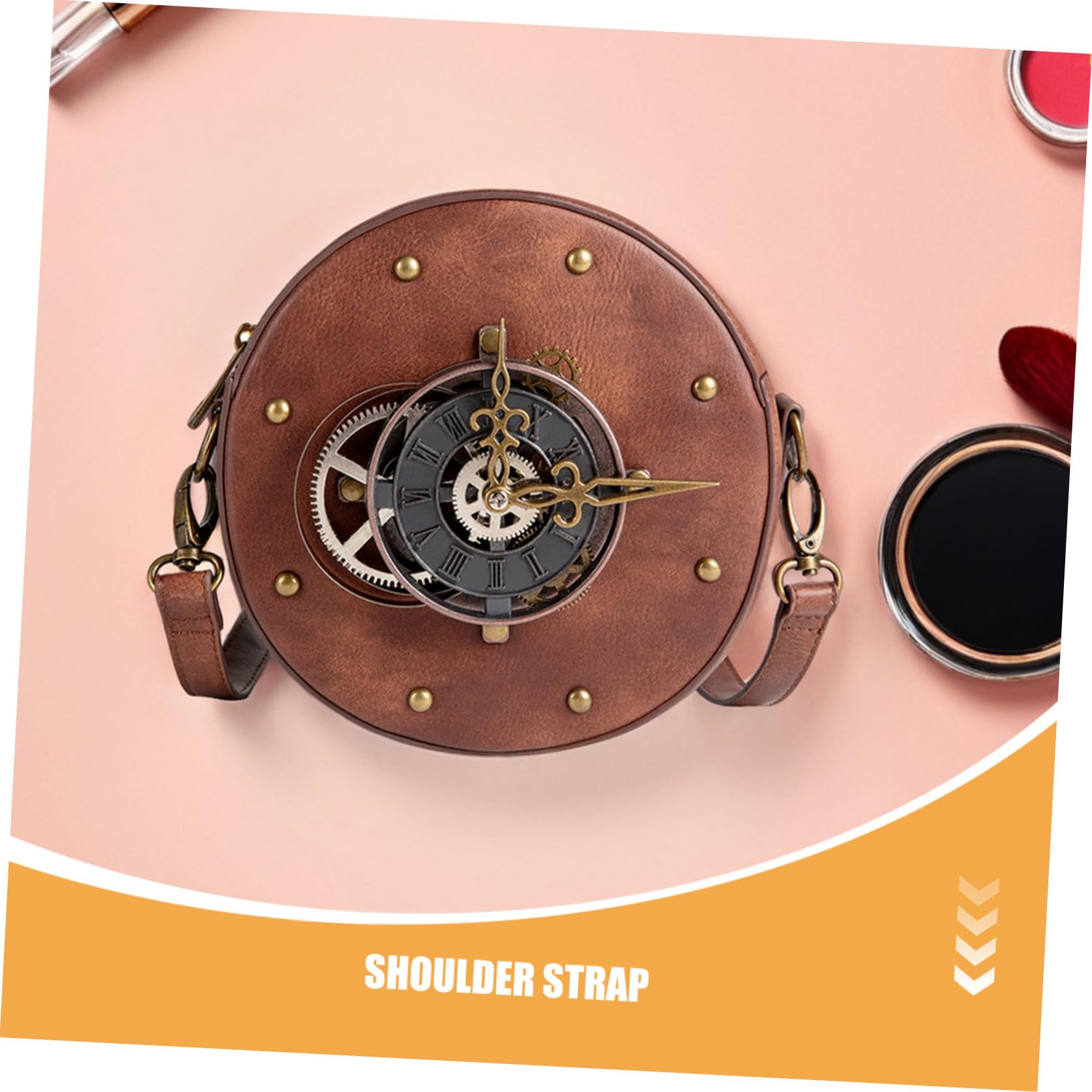 Healeved Bolso de Hombro para Mujer Estilo Punk Retro de Pu, Bolso Vintage Conveniente y Versátil Adecuado para Uso Diario y Ocasiones Casuales