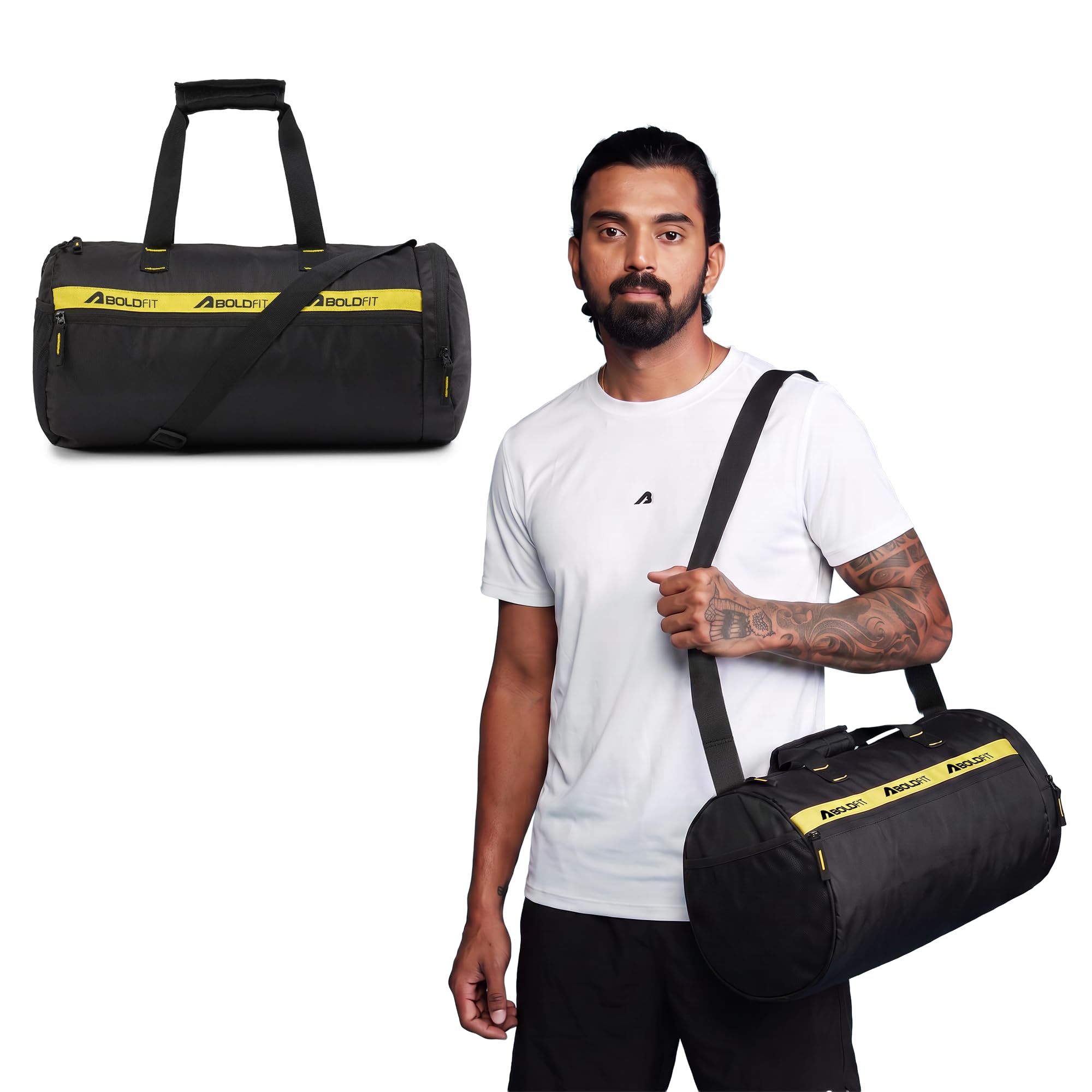 Boldfit Premium Gym Bag for Men & Women, Waterproof & Organized Duffle Bag with Adjustable Shoulder Strap, Gym Bag with Shoe Compartment, 33L Sports Duffel Bags for Women-image-16
