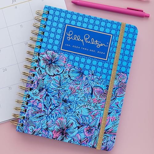 Miniatura 8 de Lilly Pulitzer Agenda diaria 2024, agenda grande con fecha de enero de 2024 a diciembre de 2024, agenda semanal con calendario mensual, calcomanías,