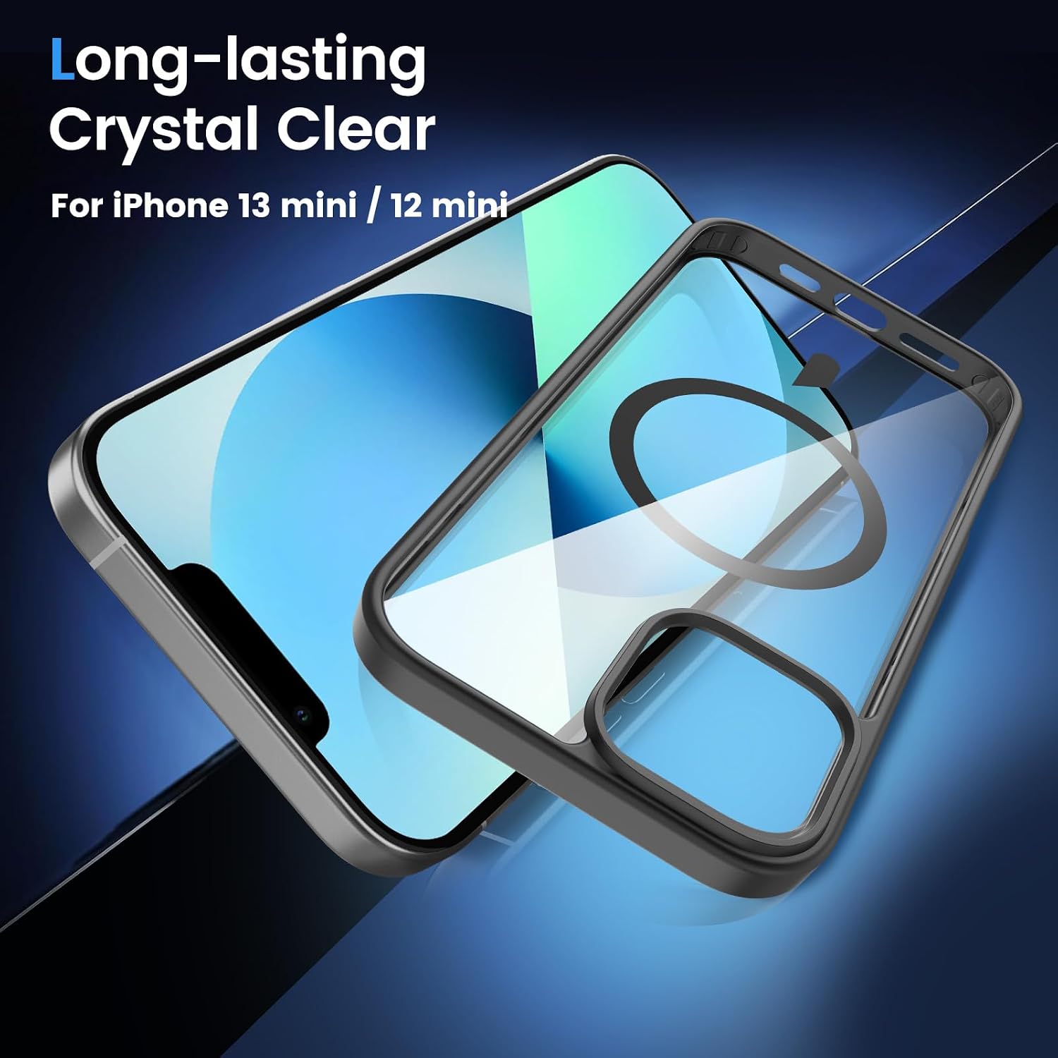 for iPhone 13/12 MINI Case with Screen Protector Clear | Compatible with Magsafe, Anti-Yellowing, Military-Grade Protection, Shockproof Slim Magnetic Phone Case,5.4" thumbnail