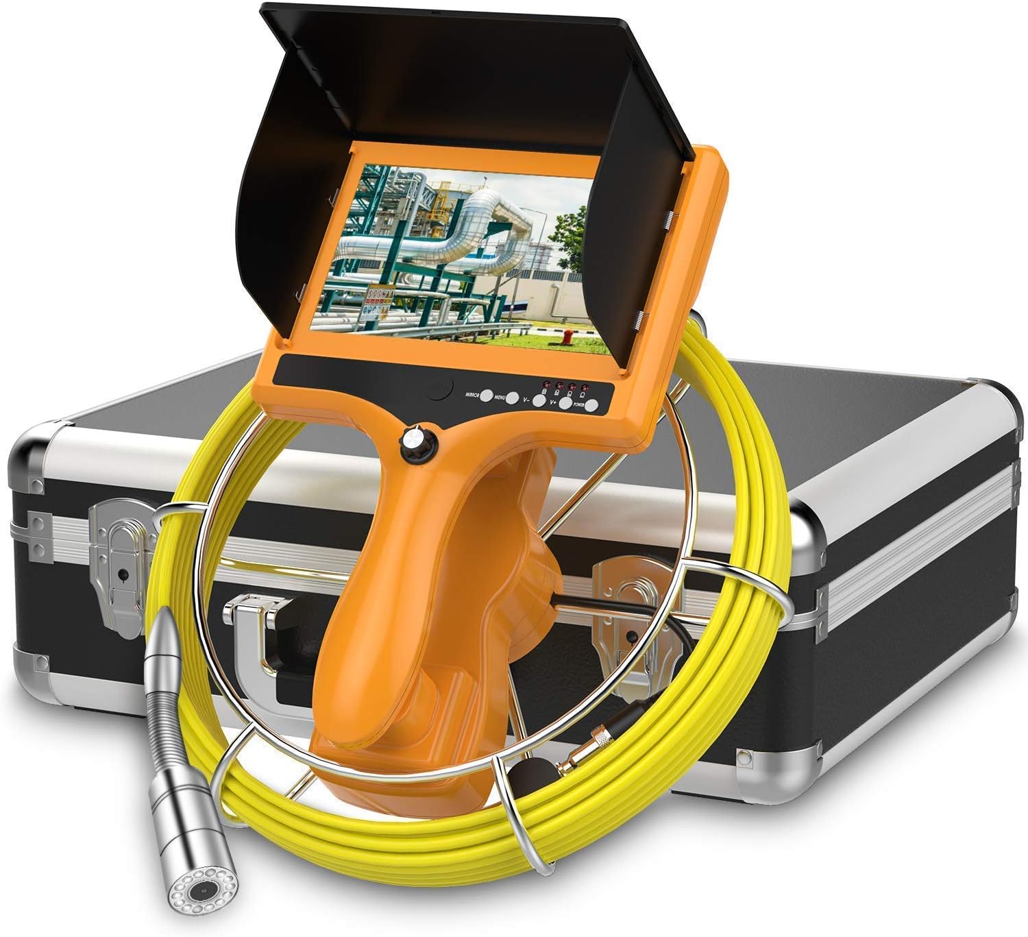 Sewer Camera, HBUDS Pipe Inspection Camera, Pipeline Drain Industrial Endoscope, 20M/65ft Snake Video System with Distance Counter Waterproof IP68 9 Inch LCD Monitor 1000TVL Pipe Camera