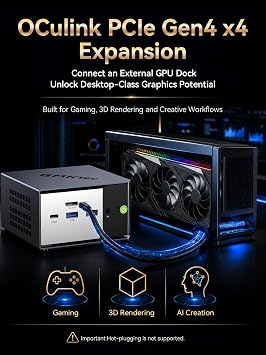 GMKtec EVO-X1 Pro Mini PC Ryzen AI 9 HX 470 Max 5.2GHz 64GB LPDDR5 1TB SSD