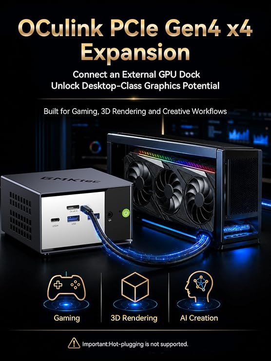 GMKtec EVO-X1 Pro Mini PC Ryzen AI 9 HX 470 Max 5.2GHz 64GB LPDDR5 1TB SSD
