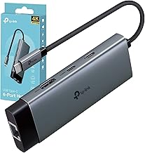 TP-Link UH6120C 6-in-1 USB C Hub, USB C to HDMI Docking Station, 4K 60Hz HDMI Adapter, 2 USB-A Data Ports Dock, 100W Power, USB C 3.0 Multiport Adapter, Aluminum USB Type C Splitter for PC/Xbox/Laptop