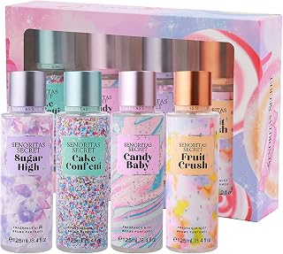 Body Spray, perfume set gift box, Fragrance Mist for Women, Long-Lasting, Non-Irritating, Multi-Purpose Spray Fragrances, Pack of 4