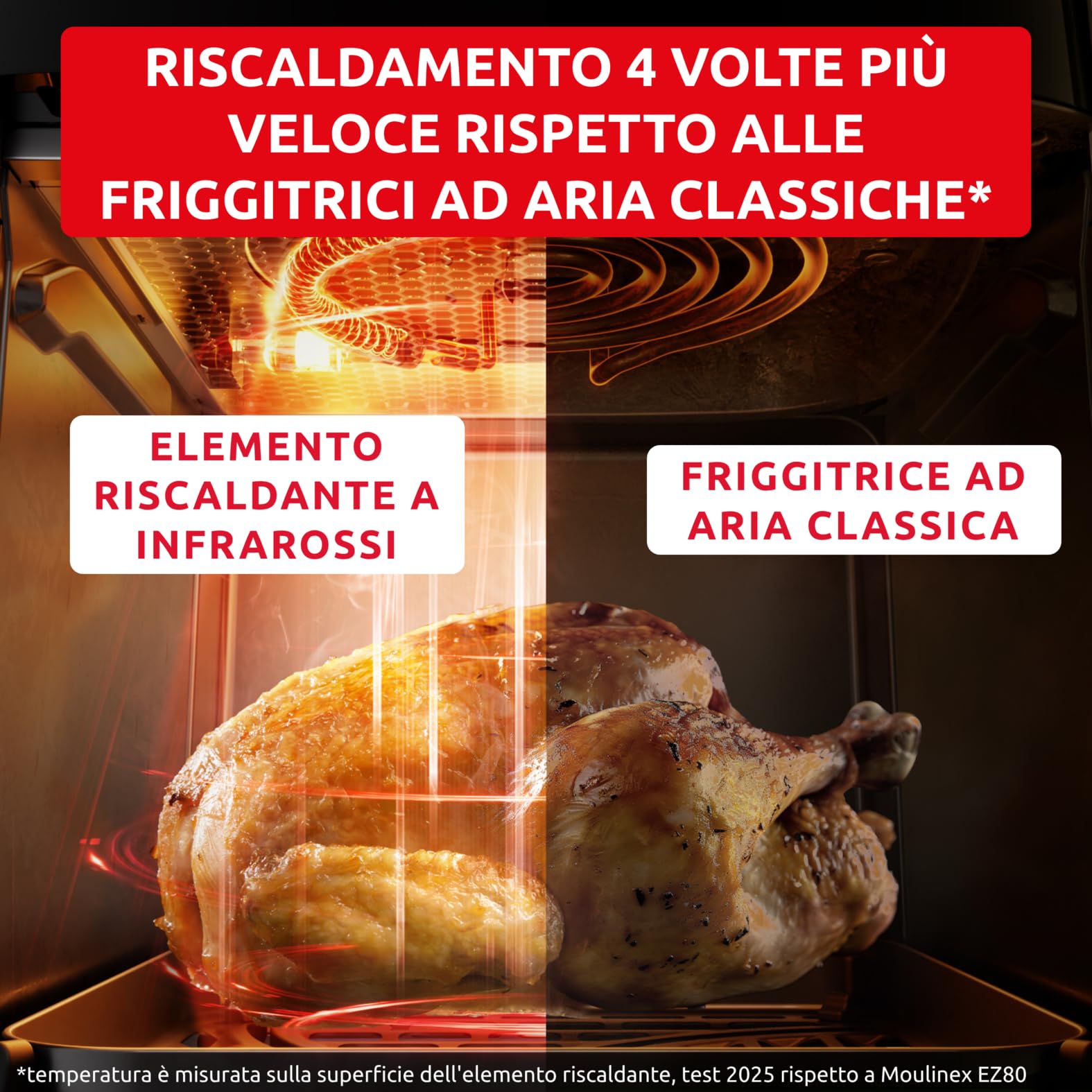 Moulinex Easy Fry Infrared, Friggitrice ad Aria 7 Litri, con Tecnologia Infra-Heat per una Cottura Veloce e Uniforme, 8 Programmi Preimpostati, Facile da Pulire, 2000 W, Colore Nero, EZ8328