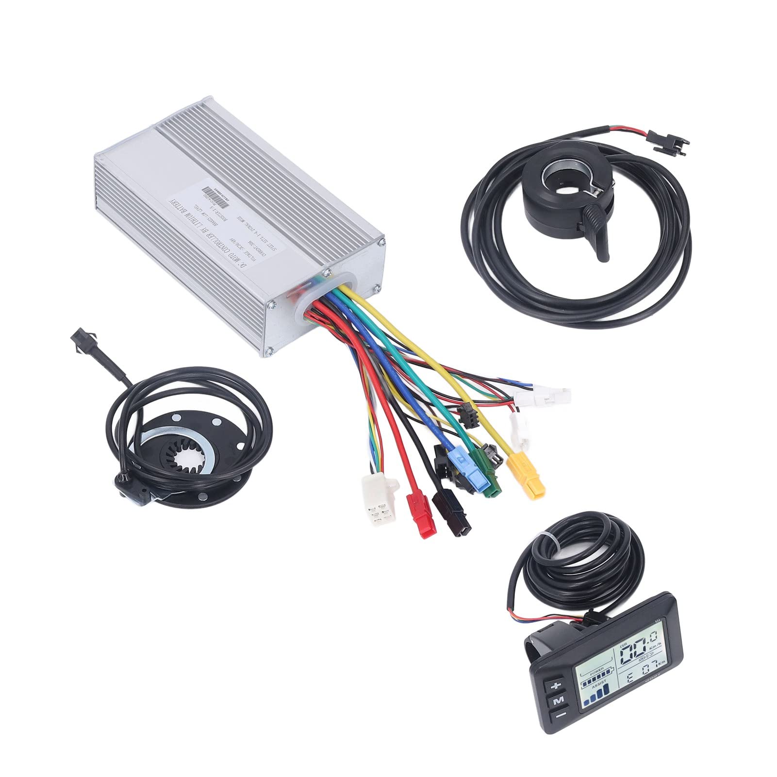 Kit Controller Bici elettrica 30A, misuratore LCD GD01 Impermeabile con quadrante acceleratore, Cablaggio sensore di Assistenza alla Potenza, Kit di Modifica Completo per Motore