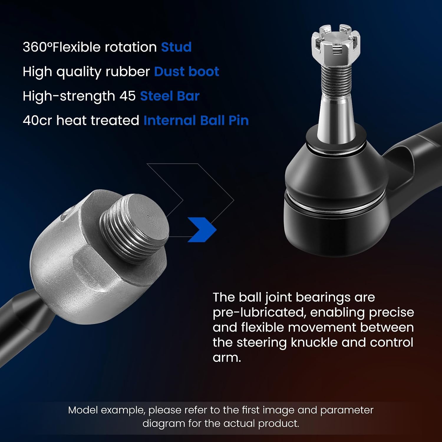 4PCS ES80895 EV800529 Front Inner/Outer Tie Rod Ends Kit Compatible with Toyota Tacoma 2005-2018