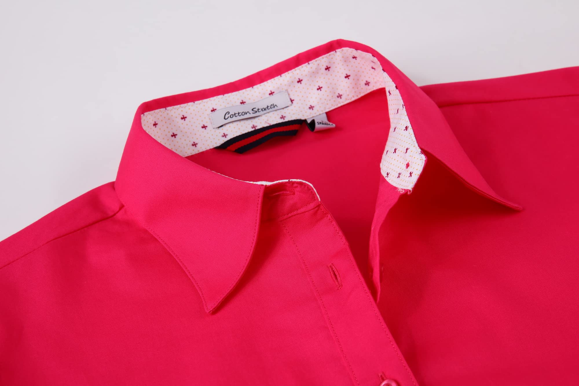 Alex Vando Camicia da Lavoro Elasticizzata A Maniche Lunghe da Donna con vestibilità Regolare