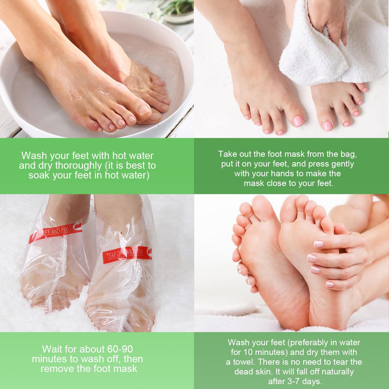 2 Paia Maschera Piedi Esfoliante, Maschera Piedi Idratante, Maschera Esfoliante Piedi, Rimozione di Calli e Pelle Morta Piedi, Scrub Piedi per Piedi Lisci e Morbidi (Aloe Vera)