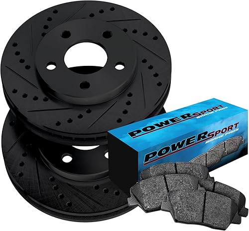 PowerSport Kit de frenos y rotores delanteros | Pastillas de freno delanteras| Rotores y pastillas de freno | Pastillas de freno y rotores de