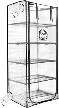 North Spore BoomRoom 4-Tier Martha Tent for Mushroom Growing | Indoor Fruiting Chamber, Includes Custom Spore Floor Drip Tray & Tubing Port, for Mycology Cultivation