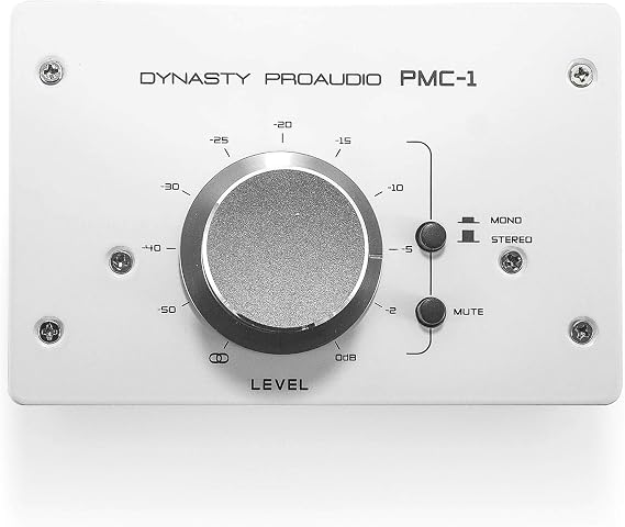 DYNASTY PROAUDIO PMC-1 Premium Passive Stereo Monitor Volume Controller With Large Volume Knob For Extremely Precise Level Adjustments