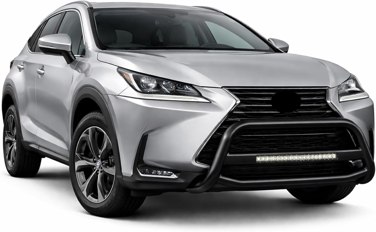 Black Horse MAX Beacon Bull Bar No Skid Plate Black Compatible with 2015-2018 Lexus NX200T|2019-2021 Lexus NX300|2015-2021 Lexus NX300H-MAB-F7408B
