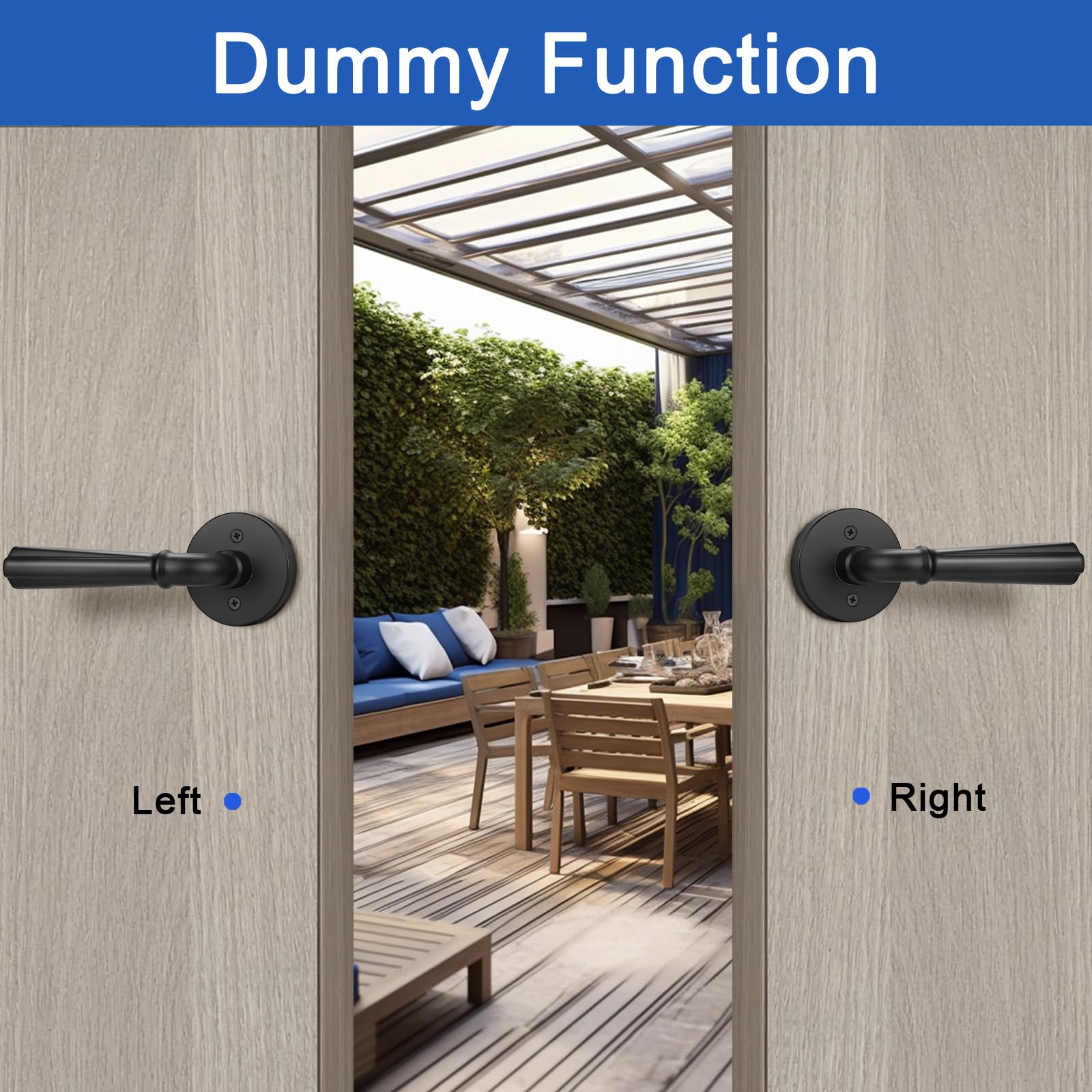 Orger 3 Pack Matte Black Dummy Door Handle Pantry Door