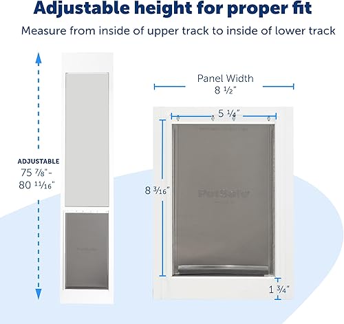 Miniatura 35 de PetSafe Puerta corrediza para mascotas de 1 pieza altura ajustable de 75 7/8 a 80 11/16 pulgadas, grande, bronce, instalación sin cortes, inserto