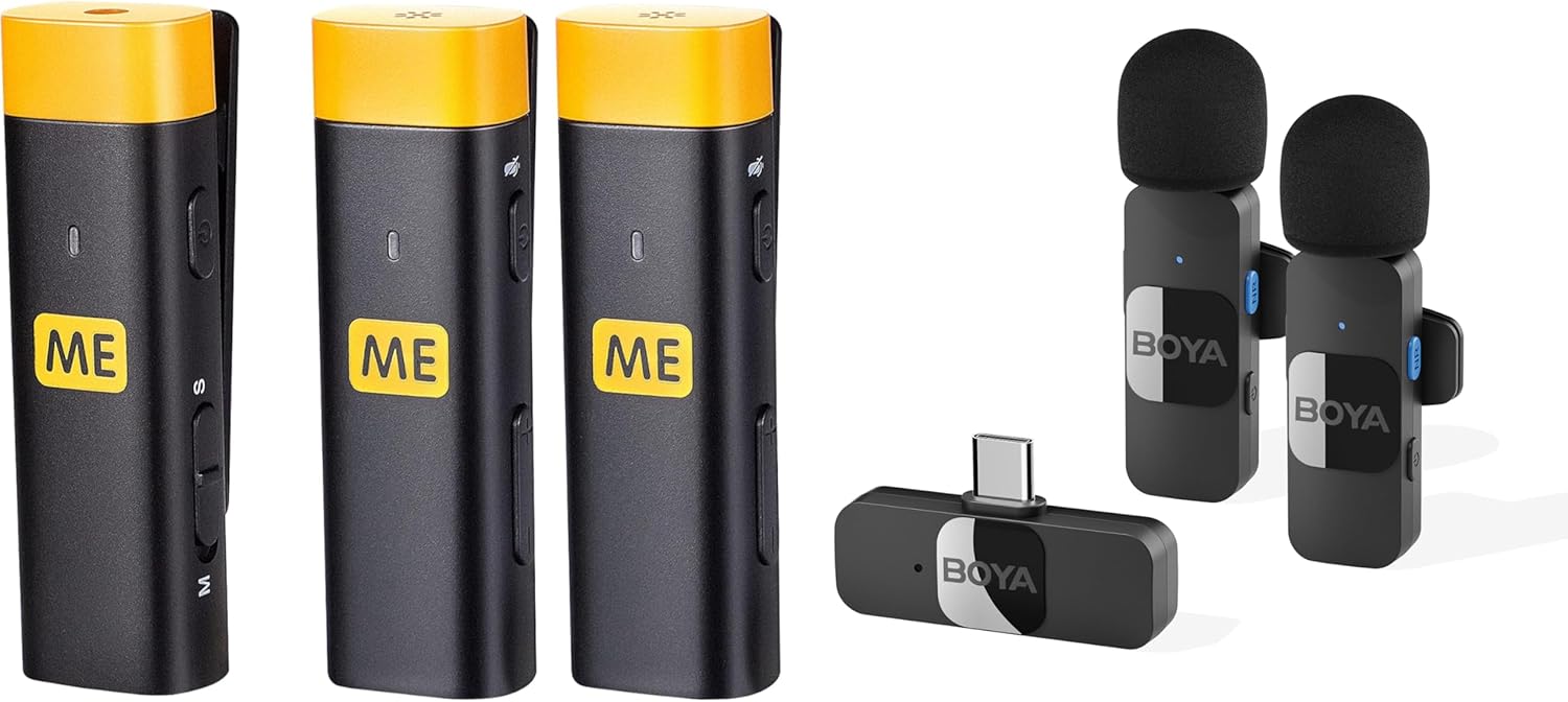 Wireless Lavalier Microphone for Camera Camcorder DSLR PC Computer Noise Cancellation, Gain Control, 196ft Transmission, Wireless Lapel Podcast Microphone Mic for Video Recording, Vlogging (Black)