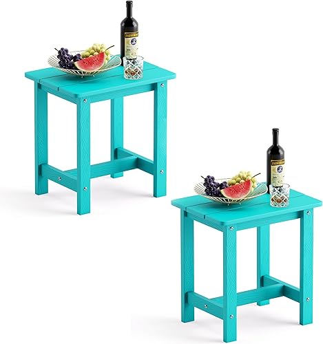 Miniatura 67 de LUE BONA HDPS - Mesa auxiliar para exteriores, pequeñas mesas auxiliares Adirondack para exteriores, mesa auxiliar exterior para patio, porche, Negro