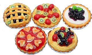 ThaiHonest Mixed 5 Assorted Lovely Pies Dollhouse Miniature Food,Tiny Food