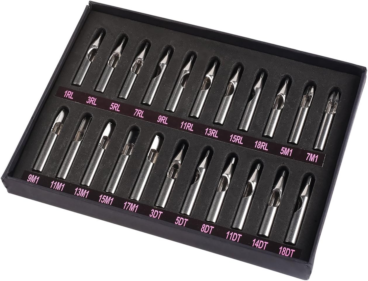 AZDeal 22pcs Tattoo Tip Kit 304 Stainless Steel Tattoo Tip Kit professional gun machine Set,Silver