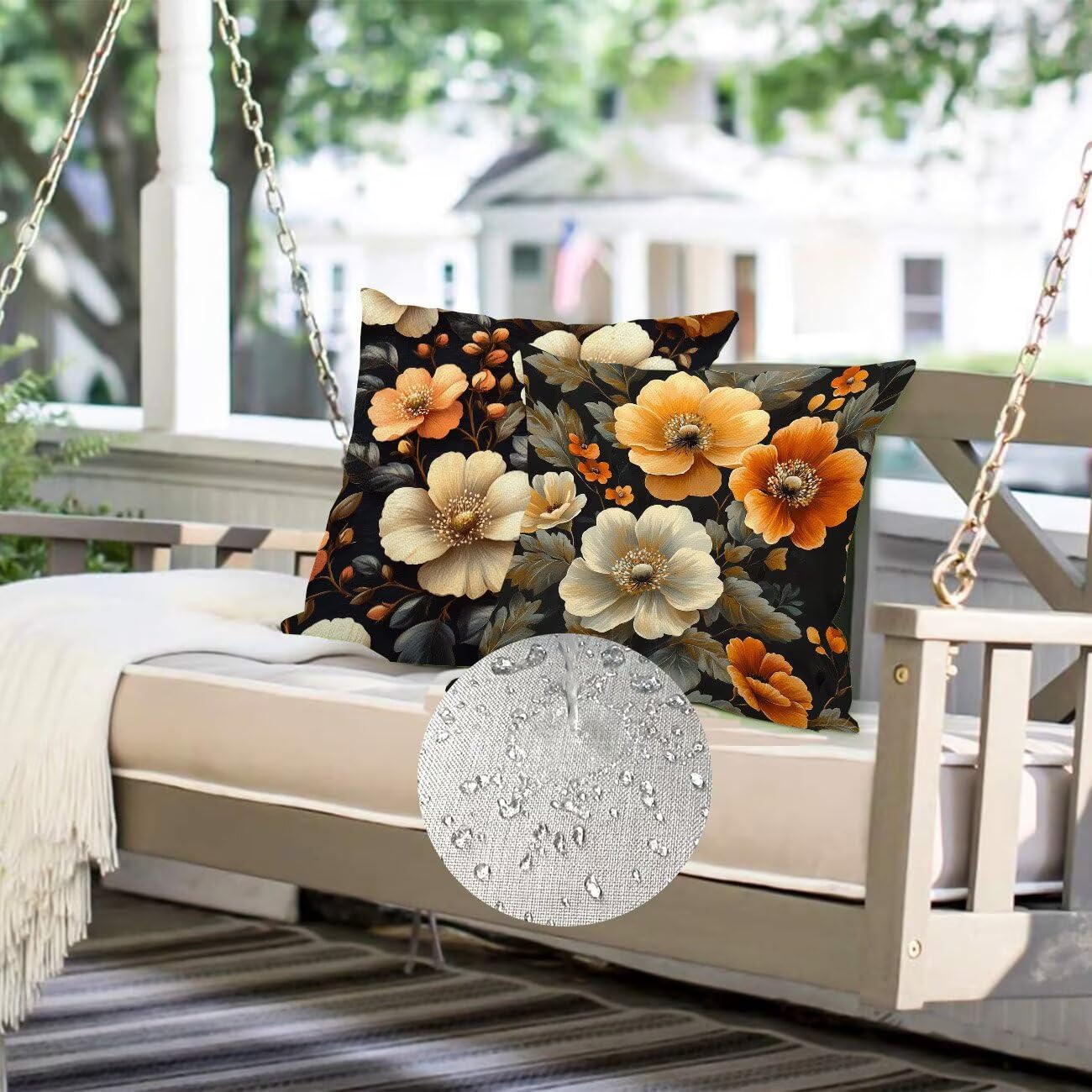 Juego de 4 Fundas Cojines Rural Flores (2) 55 x 55 cm Fundas Cojines, Decoración Moderna Cojin Exterior, para Sofá salón Coche Cama Sillas Decoración, Cuadrado Terciopelo Sofá Cojín Exterior m-472