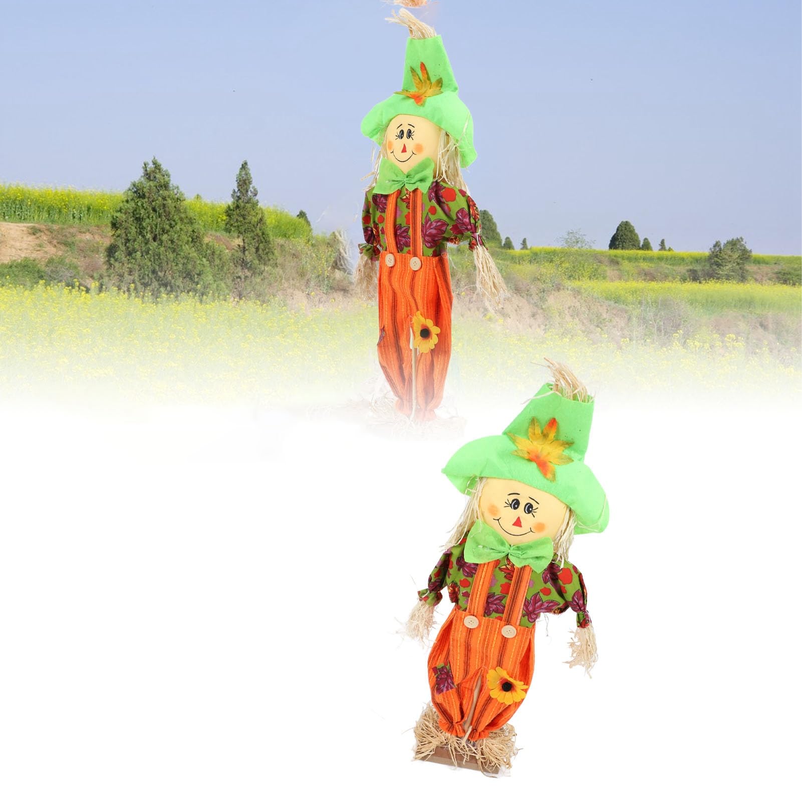 Changor Statuetta di Spaventapasseri Decorazione Autunnale Carina per la Protezione del Giardino Spaventapasseri del Ringraziamento in Tessuto Oxford da 60 Cm (Pantaloni da uomo in stile)