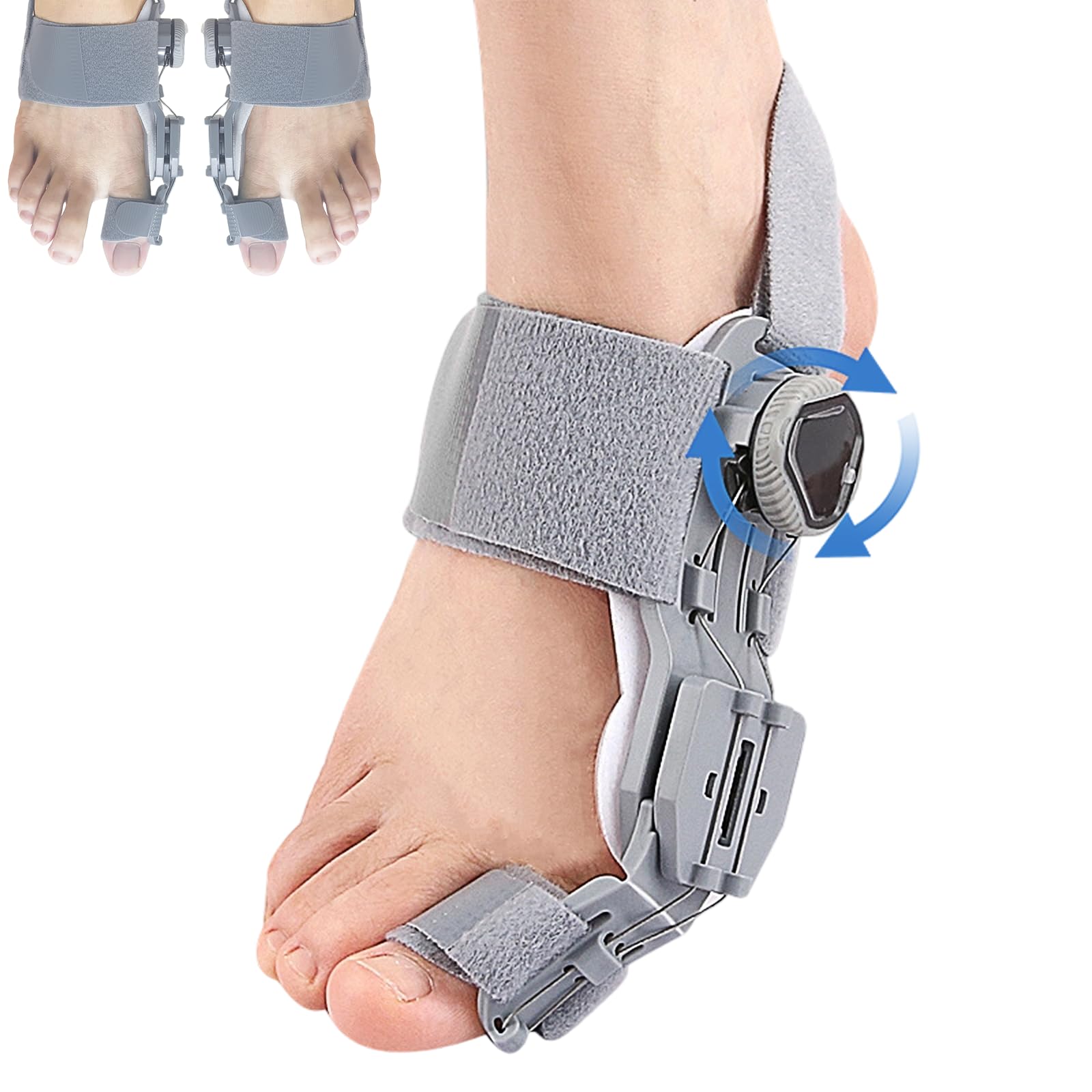 Alluce Valgo Correttore, Regolabile Tutore Alluce Valgo, Divaricatore Alluce Valgo Con 4 Angoli Di Fissaggio, Imbottitura In Silicone Rinforzata, Raddrizza Dita Piedi Per Piede Sinistro e Destro