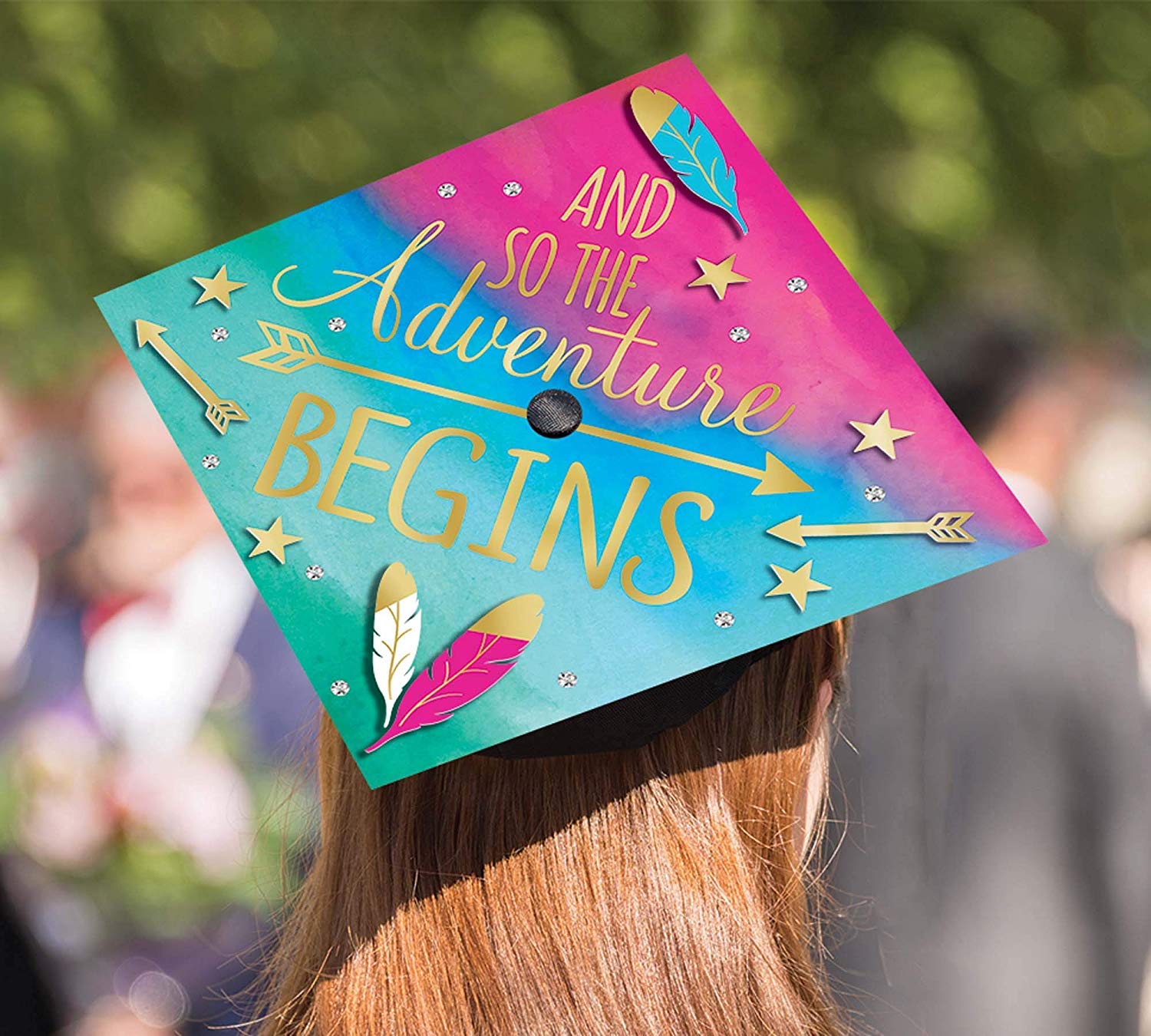 Amscan And So the Adventure Begins Graduation Cap Decorating Kit, One Size, Multicolor