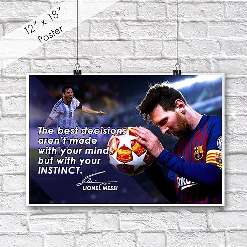 Miniatura 2 de Lionel Messi - Póster motivacional con citas inspiradoras, carteles para el aula, para hombre, fútbol, profesional, coaching, arte de pared,