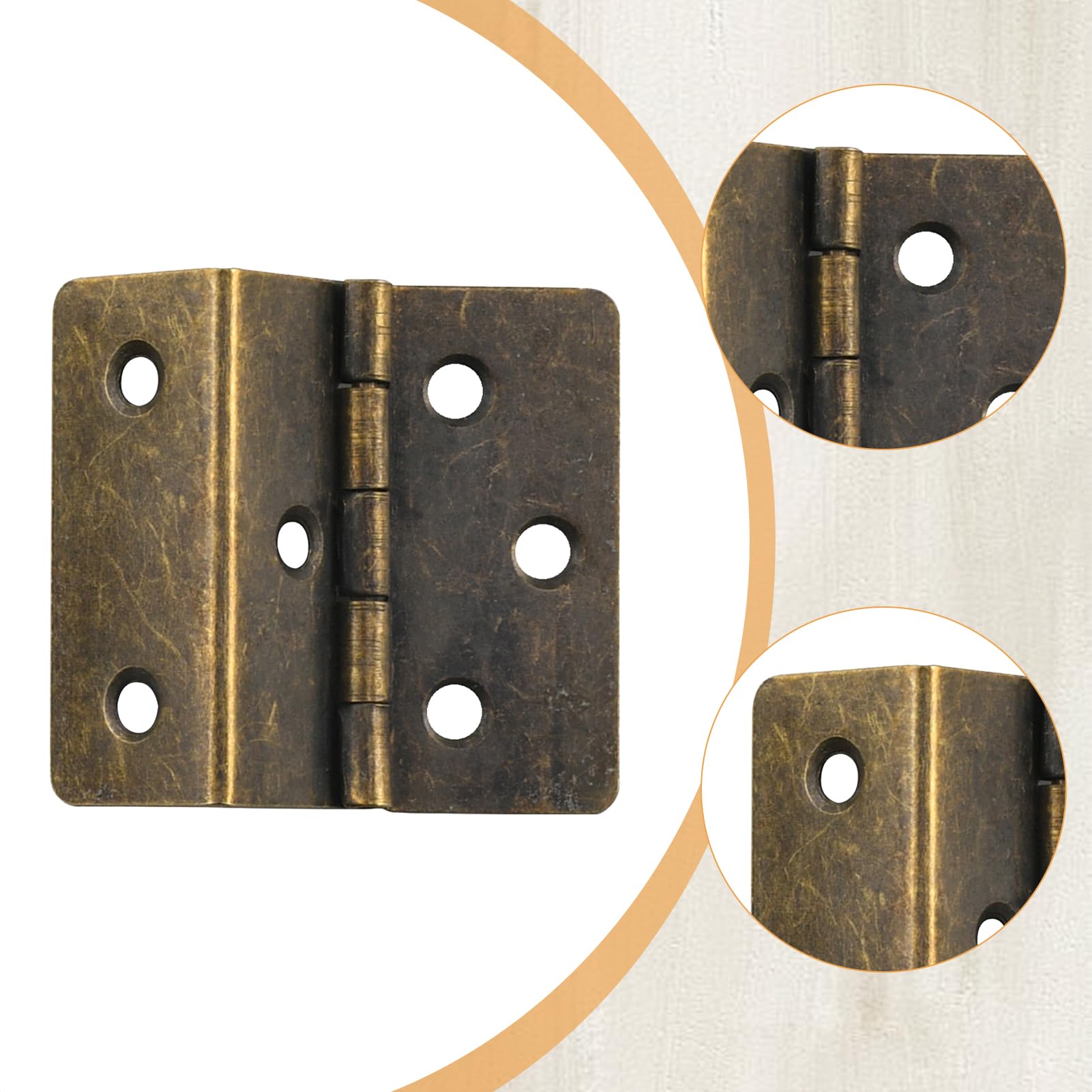 NICENEEDED Three Fold Hinges, 6 Pieces Small Hinges for Wood Metal Chest with 36 Screws for Door Furniture Wooden Jewelry Boxes - Image 4