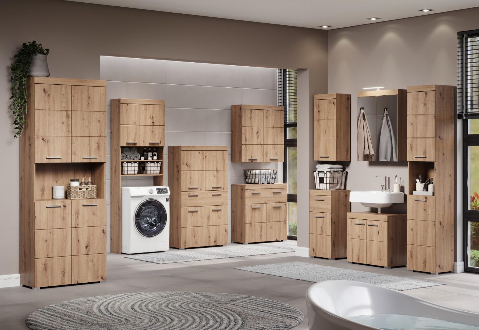 trendteam smart living - Amanda - Hängeschrank - Asteiche - 1 Einlegeboden - (BxHxT) 37 x 77 x 23 cm - Kratzfest