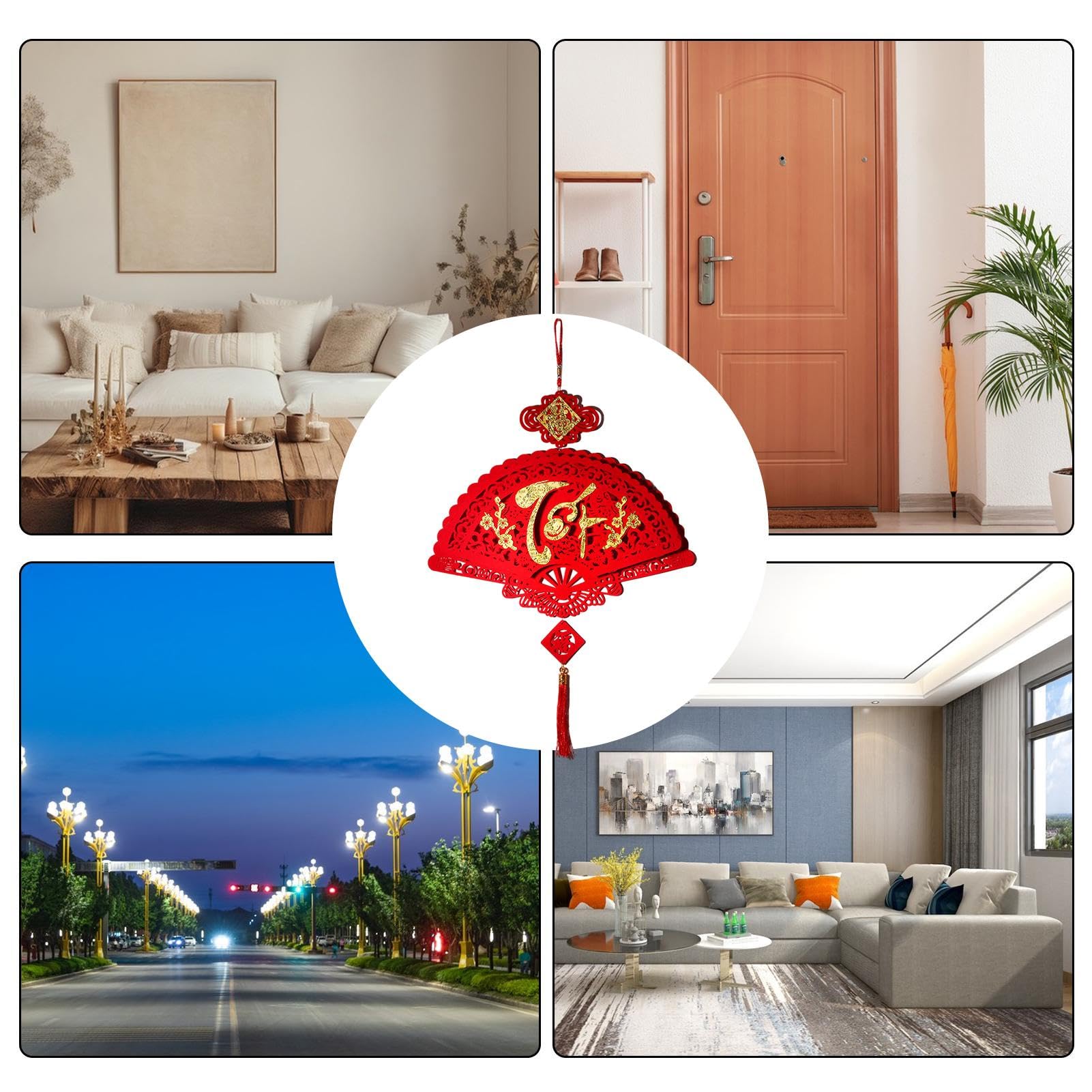 Amazon.co.jp: 中国の旧正月の飾り 赤い正月飾り 春節の飾り付け