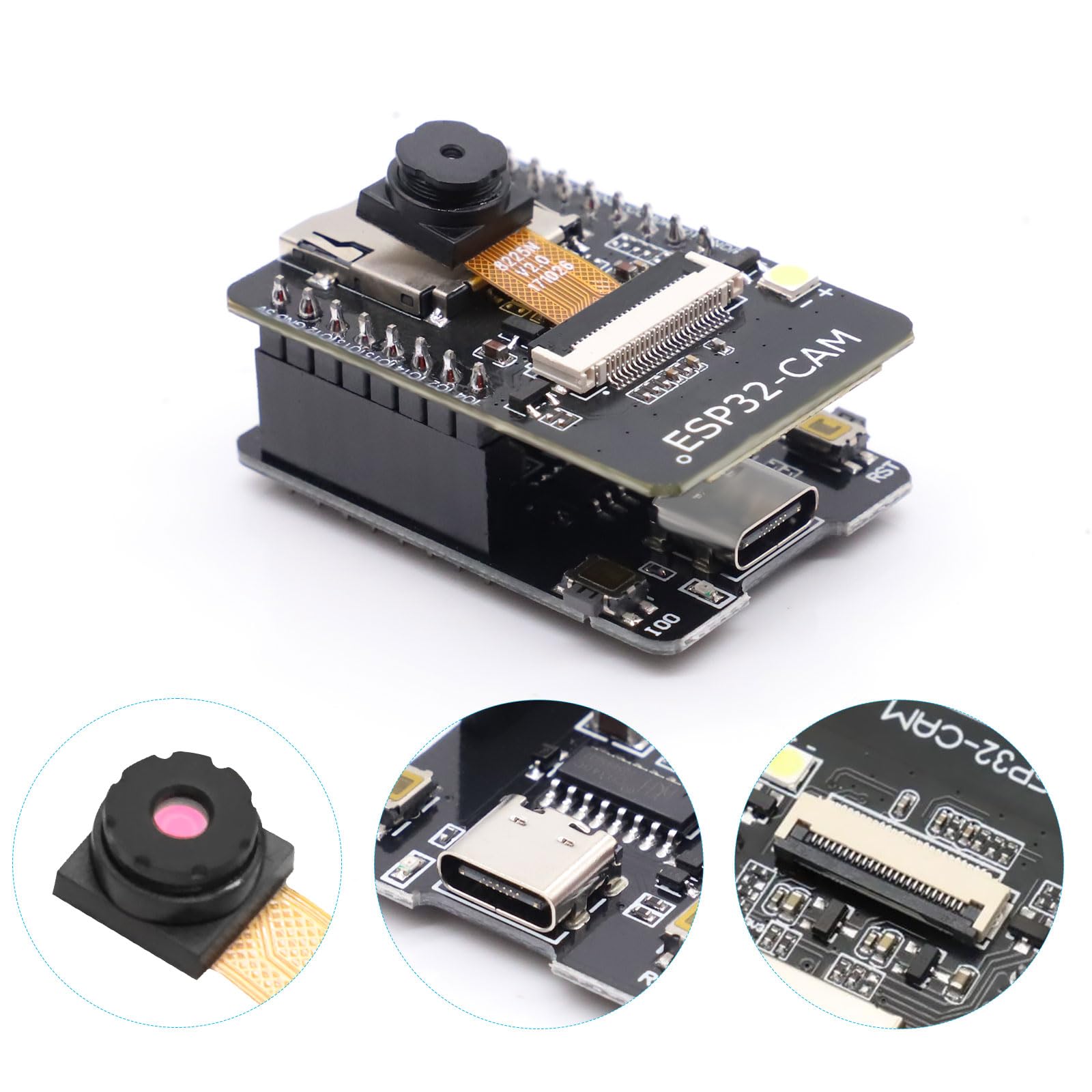 APKLVSR ESP32 Dev Carte de développement ESP32-module avec caméra OV2640, Bluetooth Wi-FI, Carte