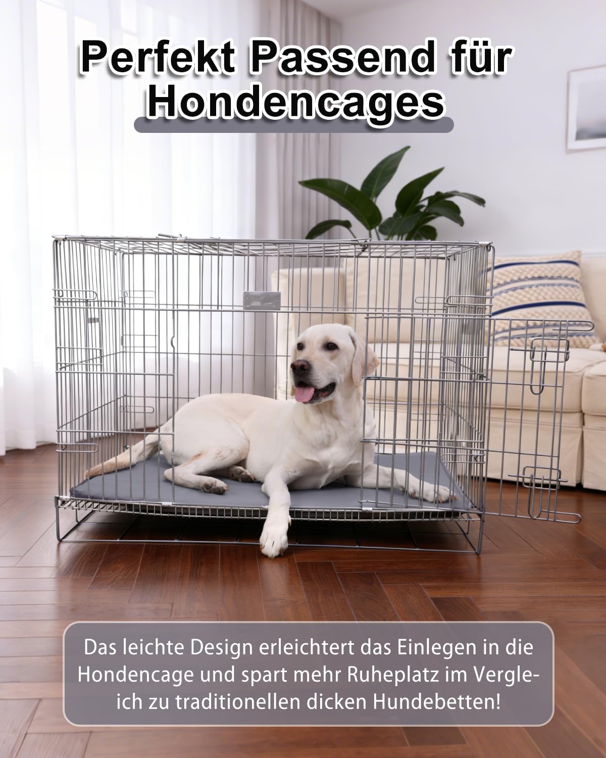 Wassericht Hundematte Outdoor-105x70cm,Hundebett Grosse Hunde aus Kunstleder,Einfach zu Reinigen,Tragbar Platzsparend Hundekissen,Waschbar Hundematratze für Innen& Reisen,Grau