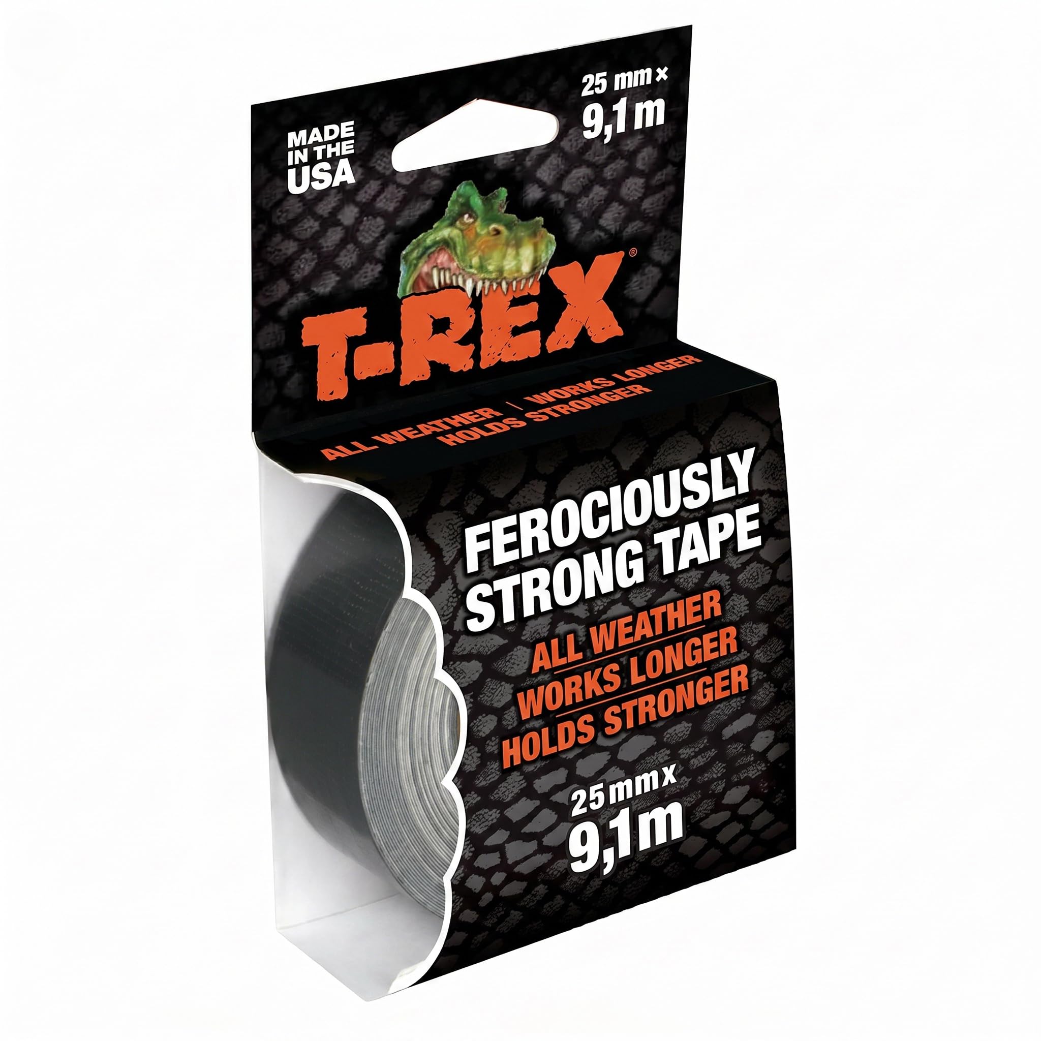 Ruban adhésif T-Rex Tape 821-25 imperméable indéchirable 25mm x 9,1m gris