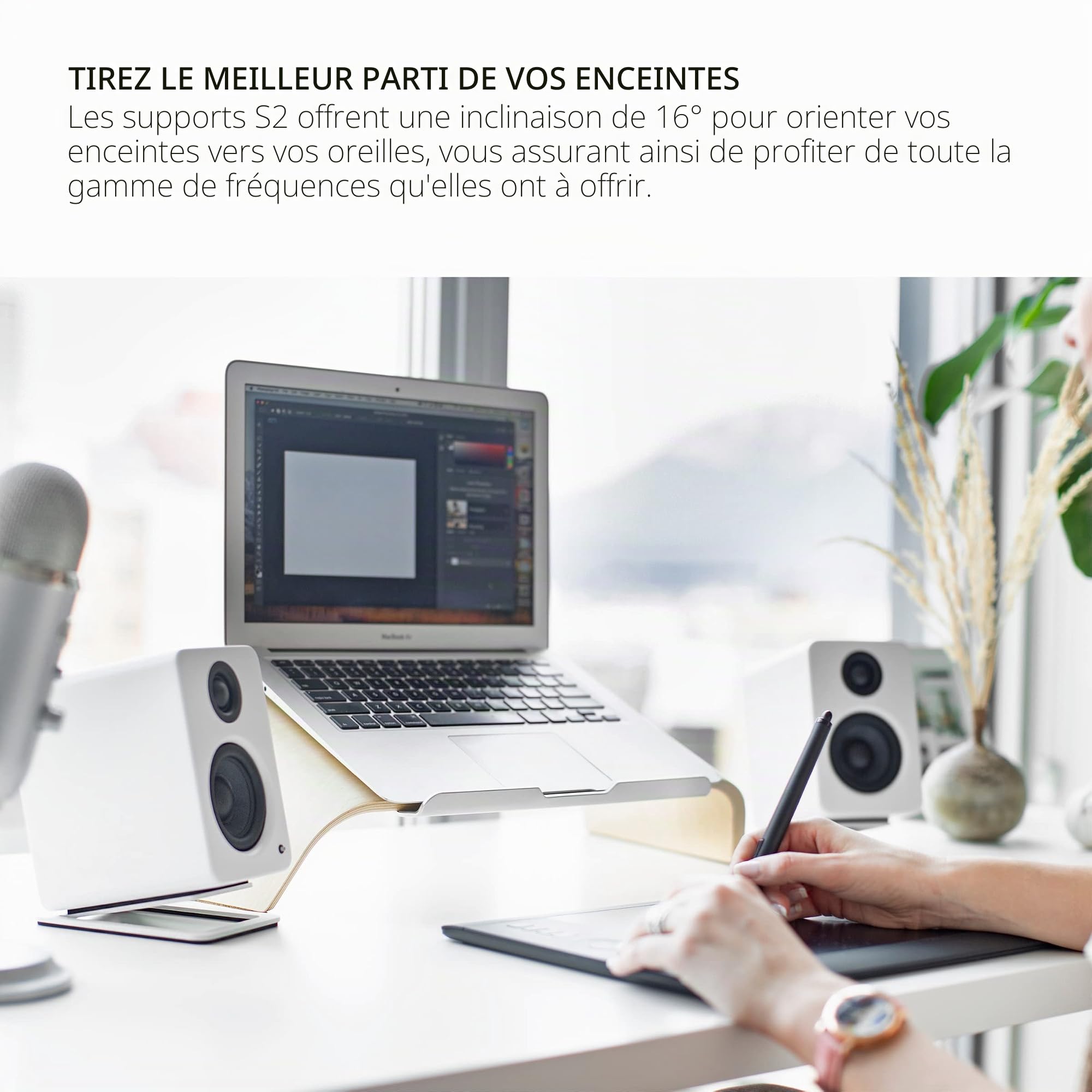 Kanto S2 Desktop Speaker Stand (White)