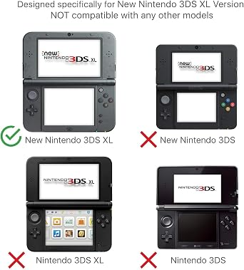 New 3DS XL Case - Ultra Clear Crystal Transparent Hard Shell Protective Case Cover Skin for New 2015 Nintendo 3DS XL LL - [New Modified Hinge-less Design]