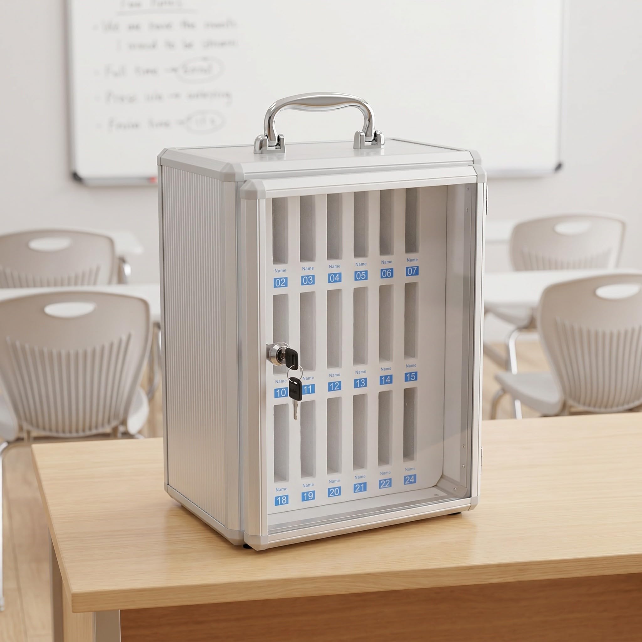 Veemoon Armadio Porta Cellulare con Scomparti Box Protettivo con Serratura e Maniglia Armadietto da Muro per Scuola e Ufficio Organizer Anticheating per Esami