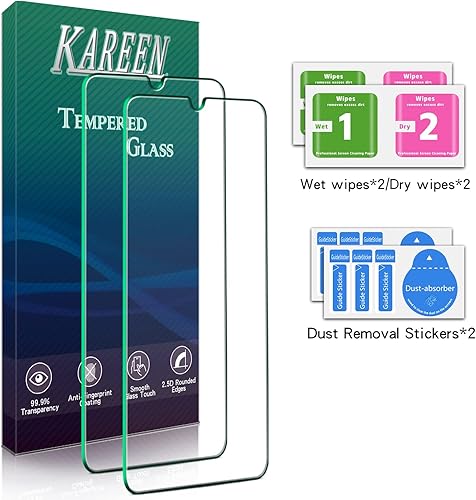Miniatura 6 de KAREEN [Paquete de 2] Protector de pantalla de vidrio para Motorola Moto G Play 2021, vidrio templado, antiarañazos, compatible con fundas, sin