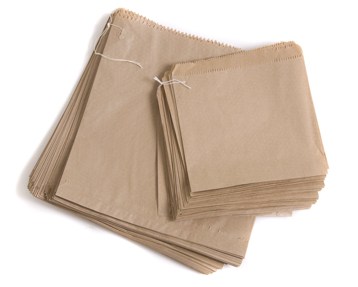 Bag It Plastics Brown Paper Food Bags | 6" X 6" | Pack Of 300 | Strung Kraft Bag’s For Groceries, Fruit, Sandwiches, Takeaway, Lunch, Veg | Food Use