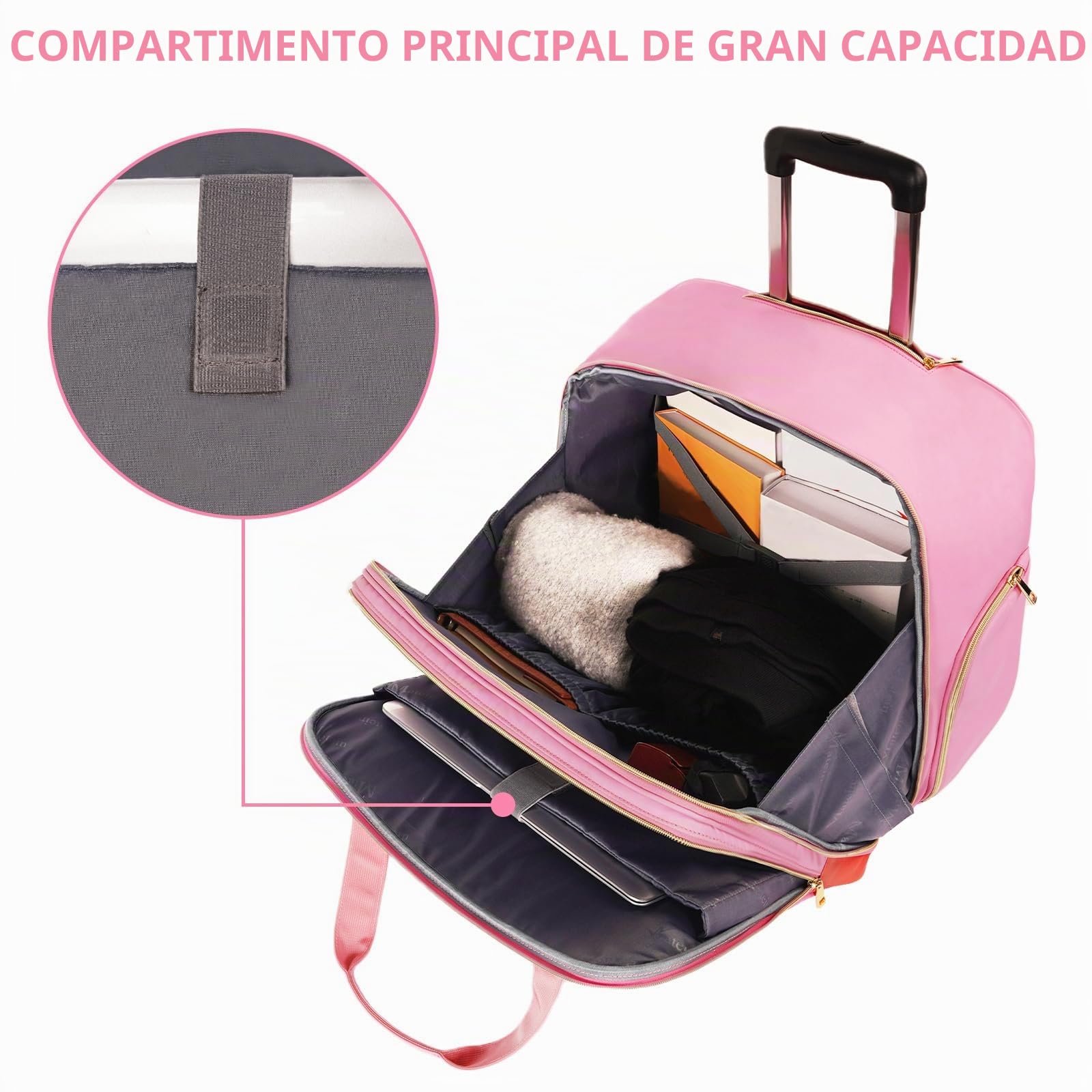 MATEIN Bolsa para Laptop de 17 Pulgadas con Ruedas, Ligera Funda de piloto para Hombre, maletín para Mujer, Carrito de computadora, Viaje de Negocios, Bolsa de Cabina con Ruedas, Maleta de Transporte