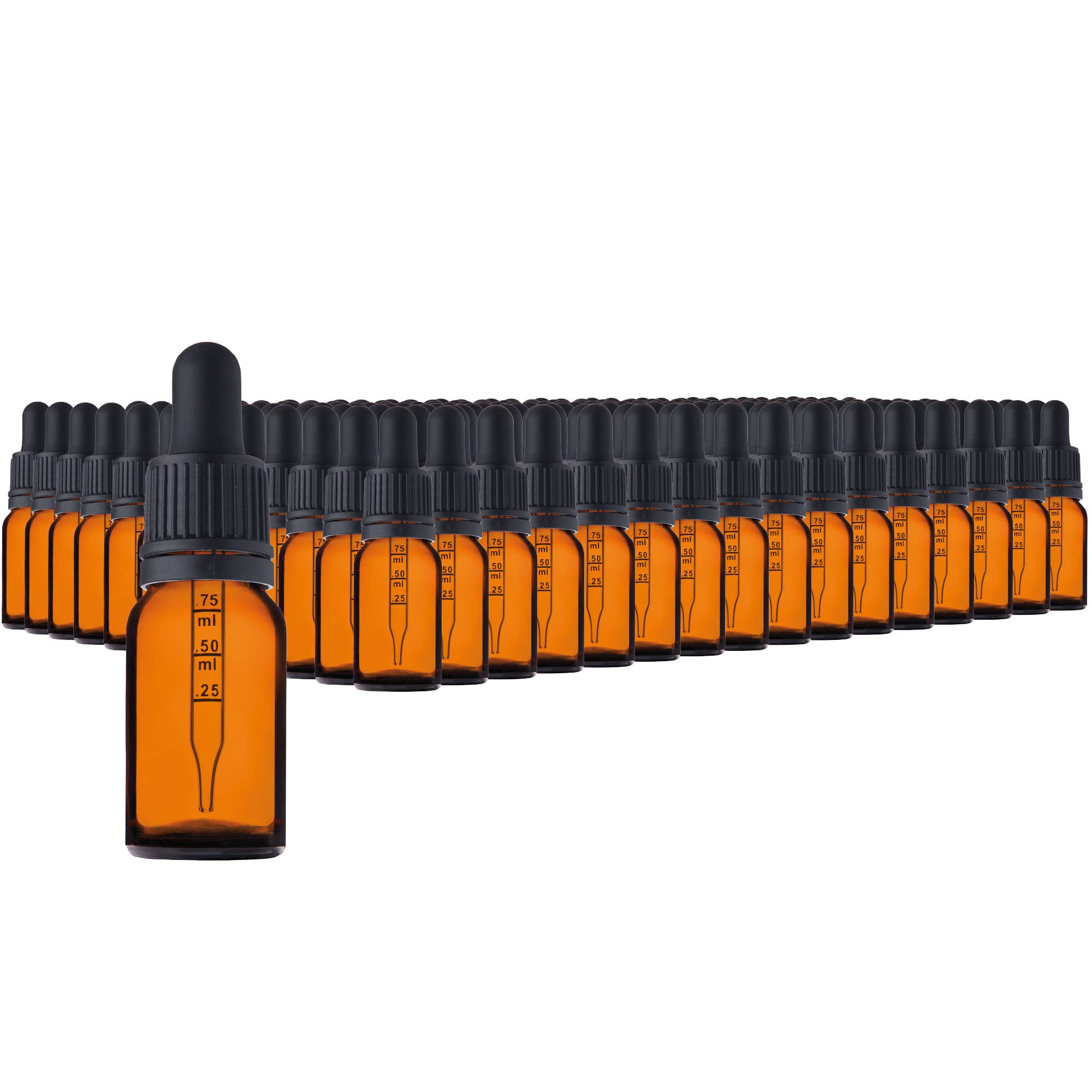 Bottiglia per pipetta 10ml-192pcs Piccola bottiglia di vetro - Set di spot per farmacista in vetro ambrato con tappo per pipetta nero inclusi accessori 5pcs Bottiglie di vetro marrone