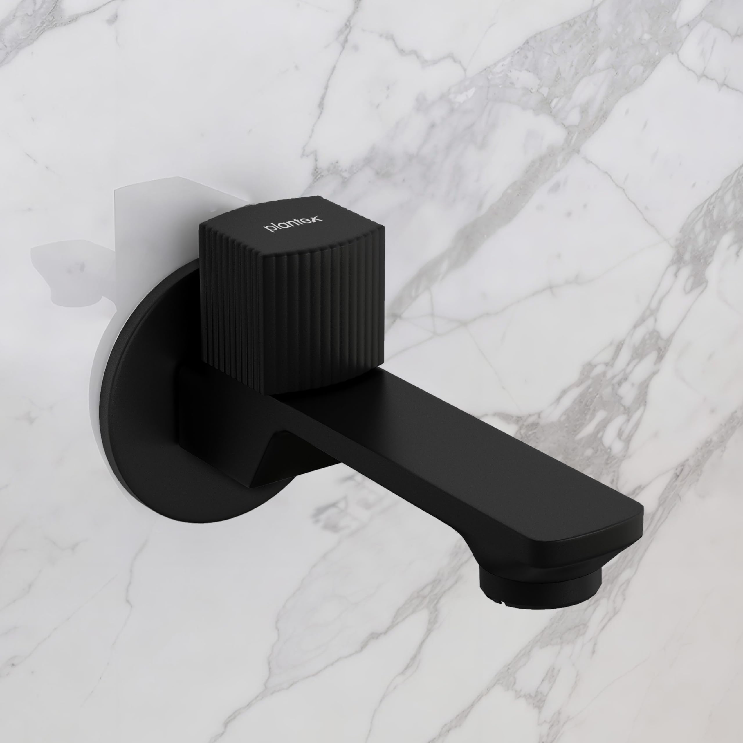 Plantex Single Knob Long Body Bib Tap for Bathroom with Water Saving Aerator/Tap for Wash Basin with Brass Spindle/Wall Mount Bib Tap with Wall Flange and Teflon Tape (Black)-image-28