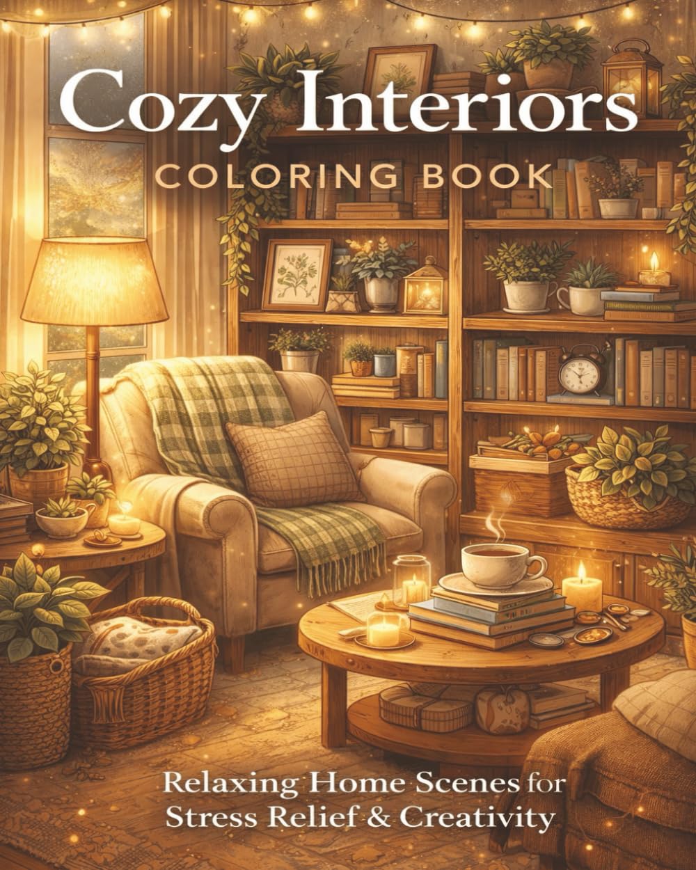 Cozy Interiors Coloring Book: Relaxing Home Scenes for Stress Relief, Mindfulness, and Creativity