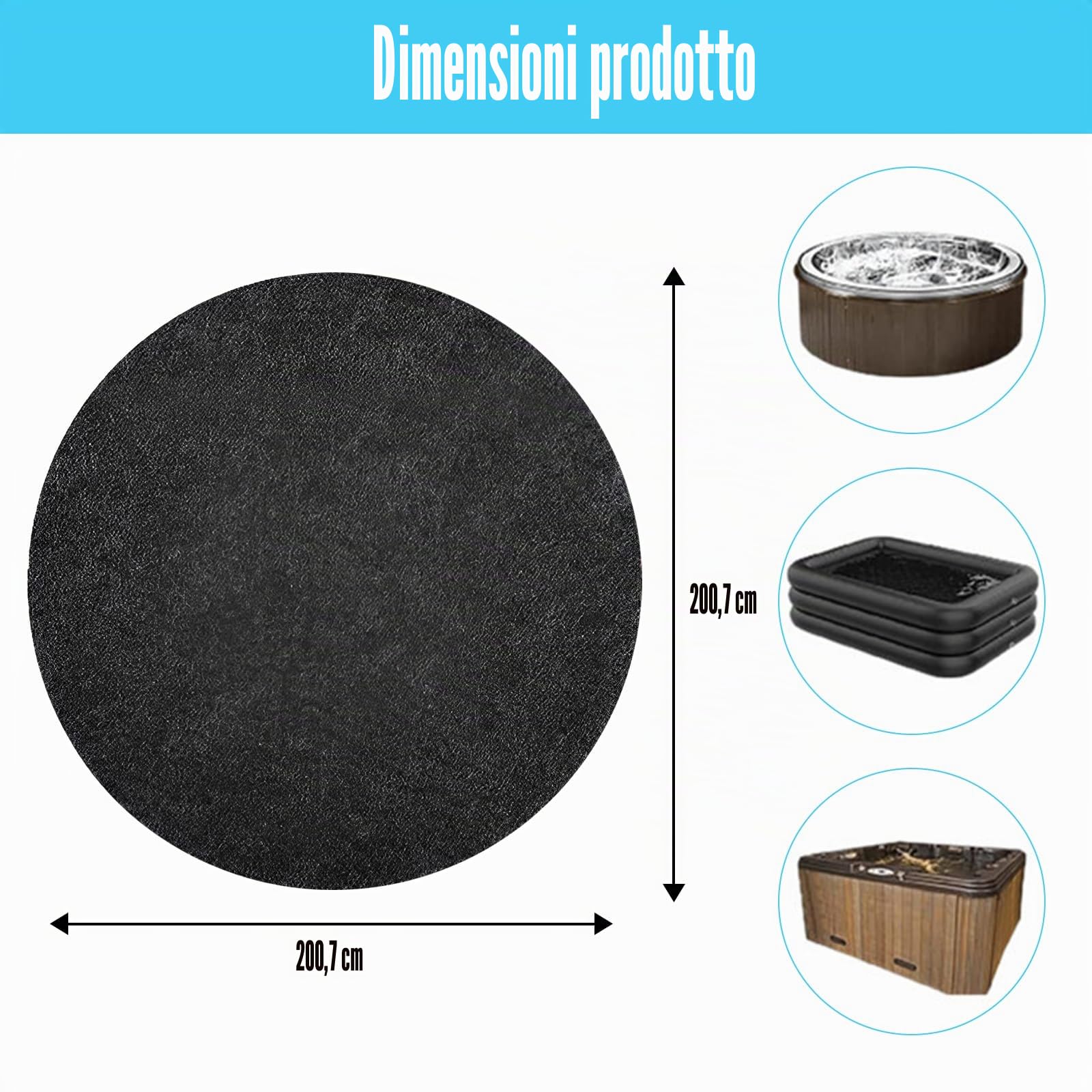 Telo di Protezione per Piscina Spa Gonfiabile, Antiscivolo