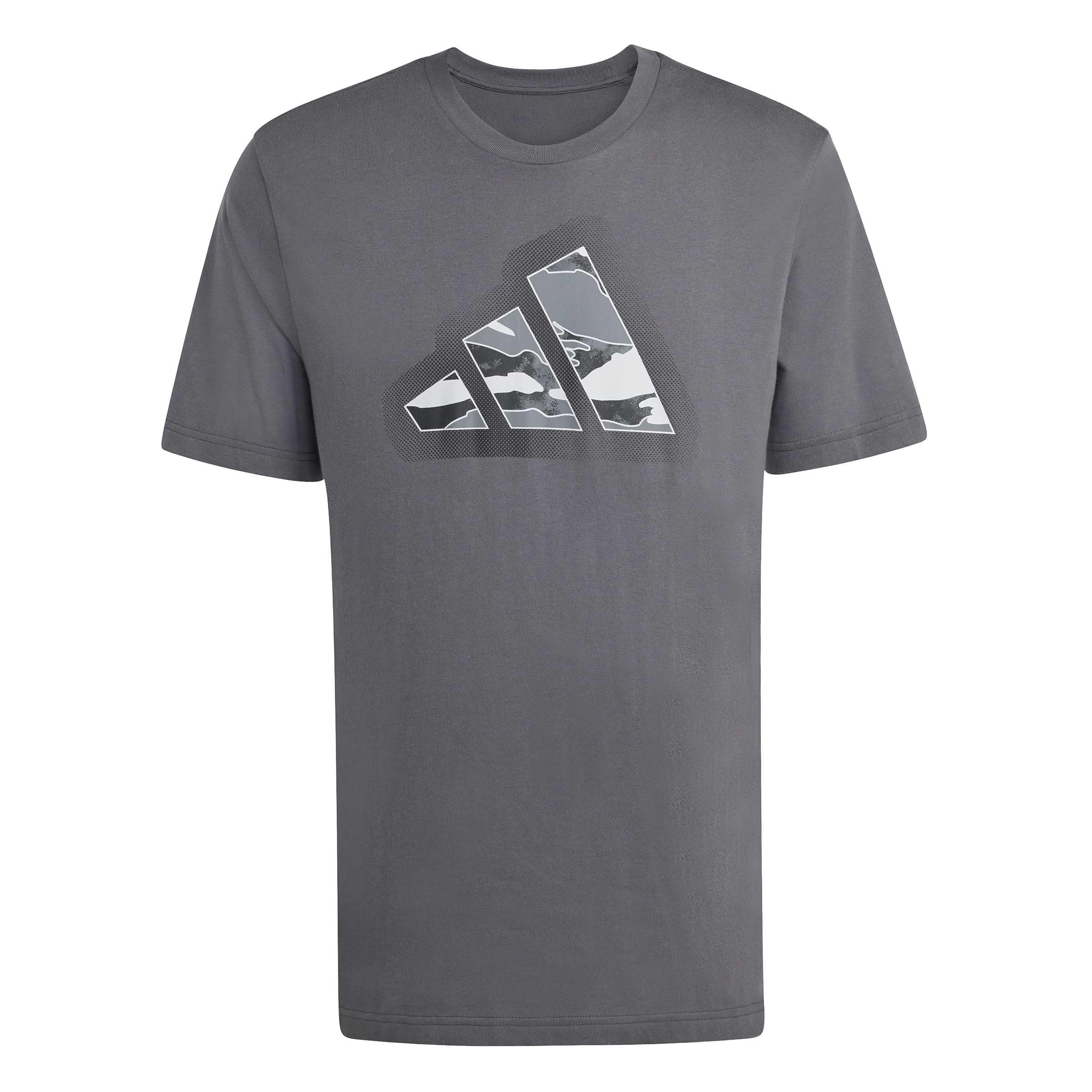 adidas Men's CAMO Modern Logo Graphic T-Shirt, Grey Five, XS