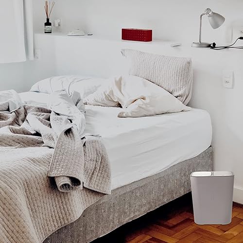 Miniatura 3 de Alipis Bote de basura de dos compartimentos, cubo de basura de doble compartimento, cubo de basura de plástico para reciclaje, cubo de basura